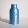 Μοντέρνο Ανθοδοχείο Blue Silver - 3D Printed Βάζο "Hammered Bottle"  21.5 εκ