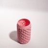 3D Printed Minimal Βάζο "Weave" – Διακοσμητικό Ανθοδοχείο σε Παστέλ Ροζ 17,5 εκ
