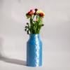Μοντέρνο Ανθοδοχείο Blue Silver - 3D Printed Βάζο "Hammered Bottle"  21.5 εκ