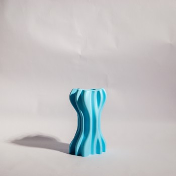 Βάζο Διακοσμητικό Χώρου Cyan – Minimal Wavy Design 3D Εκτύπωσης 18 εκ