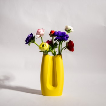 Honey Yellow Βάζο - Μοντέρνος Γεωμετρικός Σχεδιασμός 18 εκ.