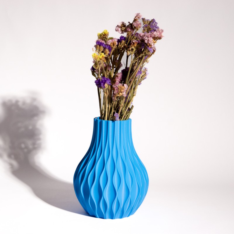Wave Design Vase - Μοντέρνο Μπλε Βάζο 18 εκ 
