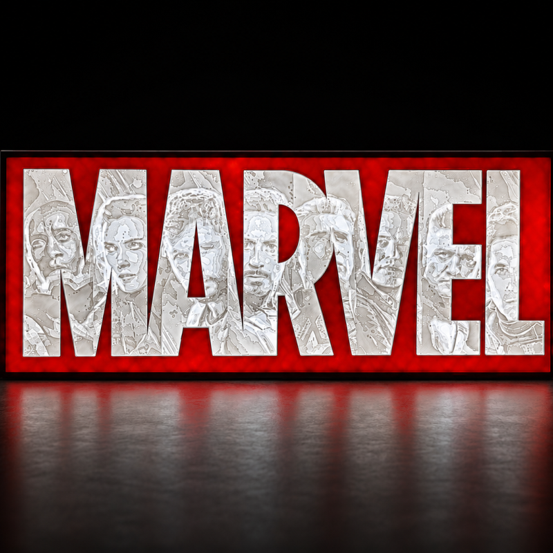Φωτιστικό Marvel Avengers – 3D Printed Lithophane με Ανάγλυφους Ήρωες  25χ10