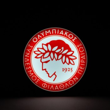 Φωτιστικό Ολυμπιακός 3D LED – Επιτραπέζιο Φωτιστικό Νυκτός με το Σήμα της Ομάδας