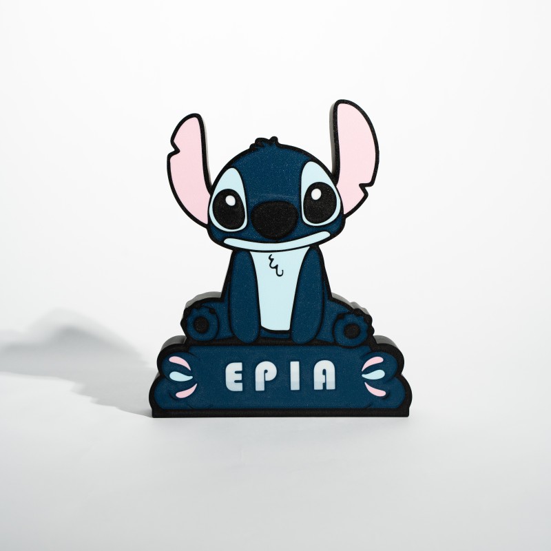 Παιδικό Φωτιστικό Stitch – 3D Printed USB LED με Δυνατότητα Ονόματος