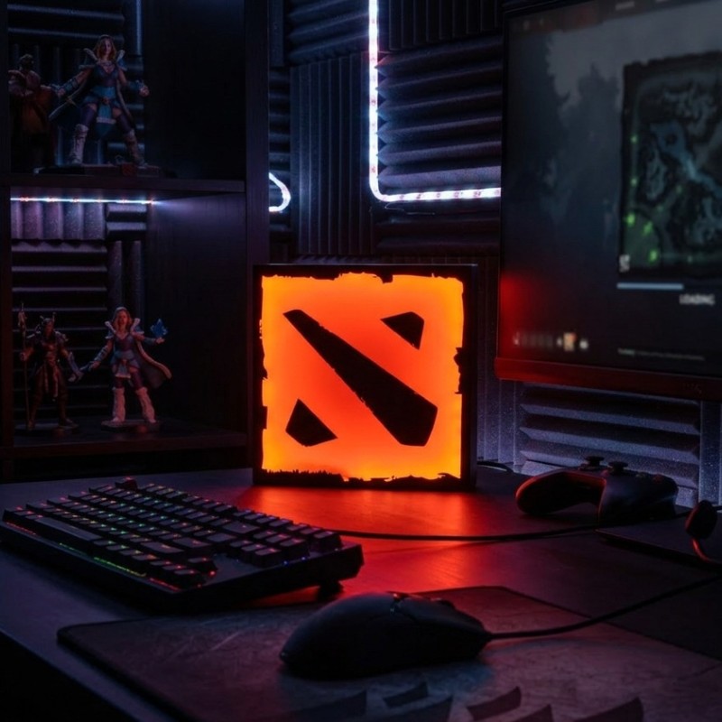 Φωτιστικό Dota 2 Logo – 3D Printed USB LED 19x19