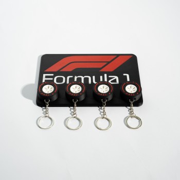 Βάση Κλειδιών Formula 1 με 4 Μπρελόκ-Λάστιχα – 3D Printed Organizer