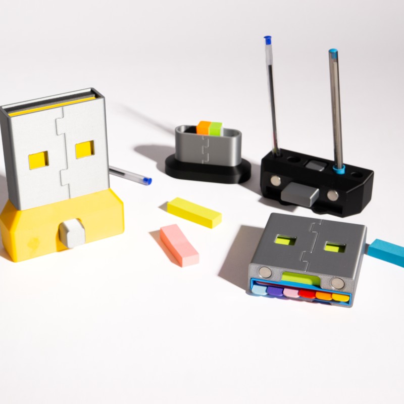 3D Organizer Γραφείου USB Stick – Μαγνητική Βάση για Στυλό, Σημειώσεις & Κρυφό Αποθηκευτικό Χώρο