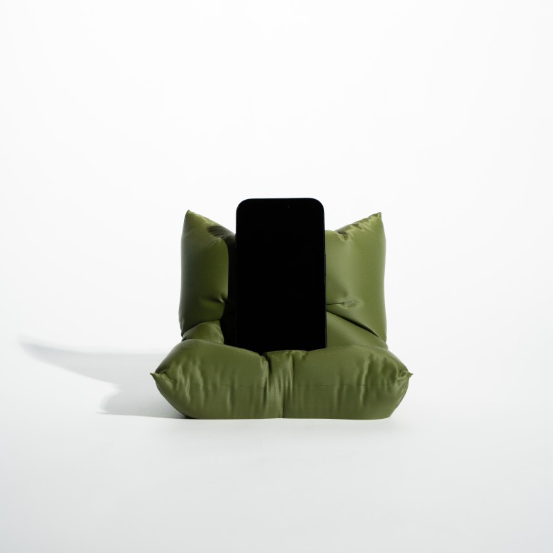 Minimal Organizer Γραφείου σε Olive Green - Puffy Set Βάση Κινητού & Ακουστικών